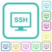 SSH terminal vivid colored flat icons in curved borders on white background - SSH terminal vivid colored flat icons - Large thumbnail