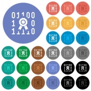 Digital certificate multi colored flat icons on round backgrounds. Included white, light and dark icon variations for hover and active status effects, and bonus shades. - Digital certificate round flat multi colored icons