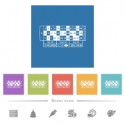 Roulette table flat white icons in square backgrounds. 6 bonus icons included. - Roulette table flat white icons in square backgrounds