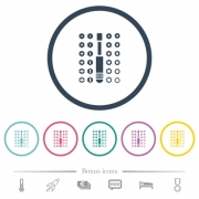Set of screwdriver bits flat color icons in round outlines. 6 bonus icons included. - Set of screwdriver bits flat color icons in round outlines