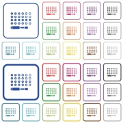 Set of screwdriver bits color flat icons in rounded square frames. Thin and thick versions included. - Set of screwdriver bits outlined flat color icons