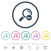 Search services flat color icons in round outlines. 6 bonus icons included. - Search services flat color icons in round outlines - Large thumbnail