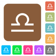 libra zodiac symbol flat icons on rounded square vivid color backgrounds. - libra zodiac symbol rounded square flat icons
