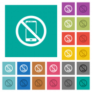 No smartphone multi colored flat icons on plain square backgrounds. Included white and darker icon variations for hover or active effects. - No smartphone square flat multi colored icons - Large thumbnail