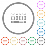 Set of screwdriver bits flat color icons in round outlines on white background - Set of screwdriver bits flat icons with outlines