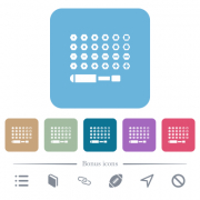 Set of screwdriver bits white flat icons on color rounded square backgrounds. 6 bonus icons included - Set of screwdriver bits flat icons on color rounded square backgrounds