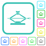 Car jack vivid colored flat icons in curved borders on white background - Car jack vivid colored flat icons
