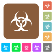 Biohazard sign flat icons on rounded square vivid color backgrounds. - Biohazard sign rounded square flat icons