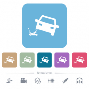 Car repair white flat icons on color rounded square backgrounds. 6 bonus icons included - Car repair flat icons on color rounded square backgrounds - Large thumbnail