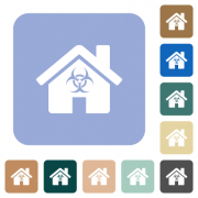 Home quarantine white flat icons on color rounded square backgrounds - Home quarantine rounded square flat icons