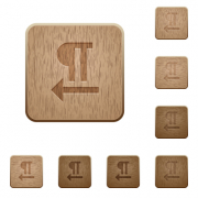 Right to left text direction on rounded square carved wooden button styles - Right to left text direction wooden buttons