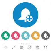 Add new reminder flat white icons on round color backgrounds. 6 bonus icons included. - Add new reminder flat round icons