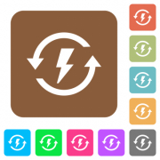 Renewable energy flat icons on rounded square vivid color backgrounds. - Renewable energy rounded square flat icons