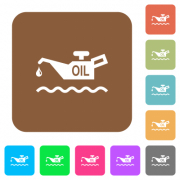 Oil level indicator flat icons on rounded square vivid color backgrounds. - Oil level indicator rounded square flat icons