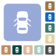 Car open doors dashboard indicator white flat icons on color rounded square backgrounds - Car open doors dashboard indicator rounded square flat icons