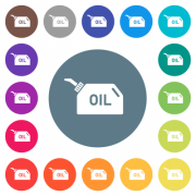 Oiler flat white icons on round color backgrounds. 17 background color variations are included. - Oiler flat white icons on round color backgrounds
