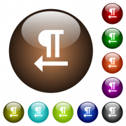 Right to left text direction white icons on round glass buttons in multiple colors - Right to left text direction color glass buttons
