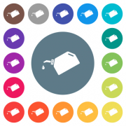Oiler with oil drop flat white icons on round color backgrounds. 17 background color variations are included. - Oiler with oil drop flat white icons on round color backgrounds
