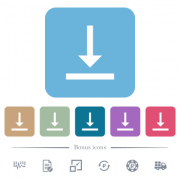Vertical align bottom white flat icons on color rounded square backgrounds. 6 bonus icons included - Vertical align bottom flat icons on color rounded square backgrounds