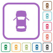 Car open front doors dashboard indicator simple icons in color rounded square frames on white background - Car open front doors dashboard indicator simple icons