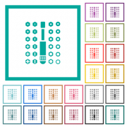 Set of screwdriver bits flat color icons in circle shape outlines. 12 bonus icons included. - Set of screwdriver bits flat color icons in circle shape outlines