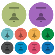 Chandelier darker flat icons on color round background - Chandelier color darker flat icons