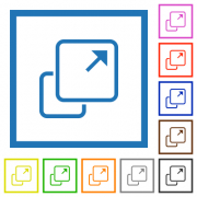 Extend element flat color icons in square frames on white background - Extend element flat framed icons