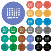 Set of screwdriver bits multi colored flat icons on round backgrounds. Included white, light and dark icon variations for hover and active status effects, and bonus shades. - Set of screwdriver bits round flat multi colored icons