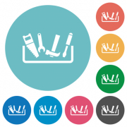 Toolbox flat white icons on round color backgrounds - Toolbox flat round icons