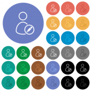 Rename user outline multi colored flat icons on round backgrounds. Included white, light and dark icon variations for hover and active status effects, and bonus shades. - Rename user outline round flat multi colored icons