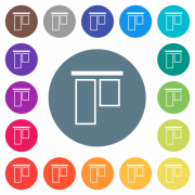 Align to top outline flat white icons on round color backgrounds. 17 background color variations are included. - Align to top outline flat white icons on round color backgrounds