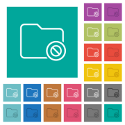 Directory disabled outline multi colored flat icons on plain square backgrounds. Included white and darker icon variations for hover or active effects. - Directory disabled outline square flat multi colored icons