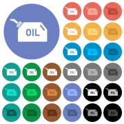 Oiler multi colored flat icons on round backgrounds. Included white, light and dark icon variations for hover and active status effects, and bonus shades. - Oiler round flat multi colored icons