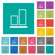 Align to bottom outline multi colored flat icons on plain square backgrounds. Included white and darker icon variations for hover or active effects. - Align to bottom outline square flat multi colored icons