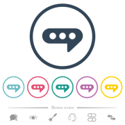 Chat bubble flat color icons in round outlines. 6 bonus icons included. - Chat bubble flat color icons in round outlines