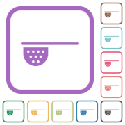 Tea stainer simple icons in color rounded square frames on white background - Tea stainer simple icons
