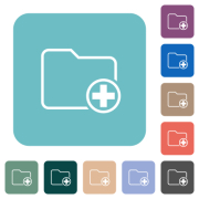 Add new directory outline white flat icons on color rounded square backgrounds - Add new directory outline rounded square flat icons