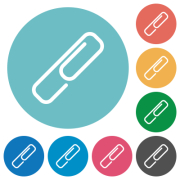Paperclip flat white icons on round color backgrounds - Paperclip flat round icons