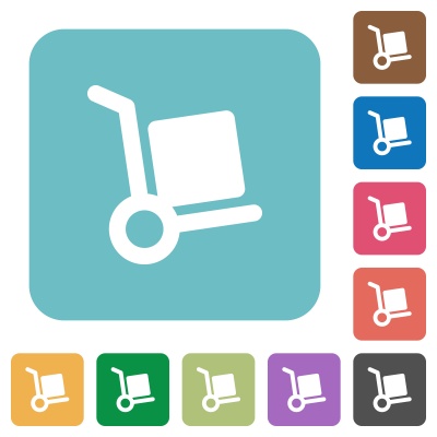 Flat parcel delivery icons on rounded square color backgrounds. - Free image