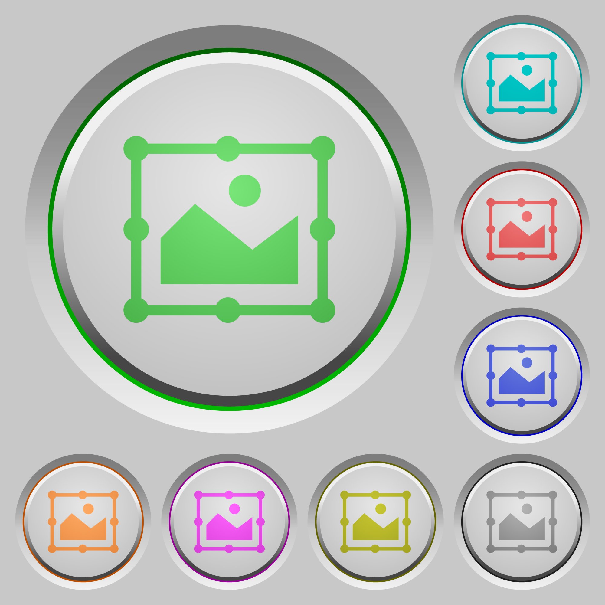 Image free transform color icons on sunk push buttons - Free image