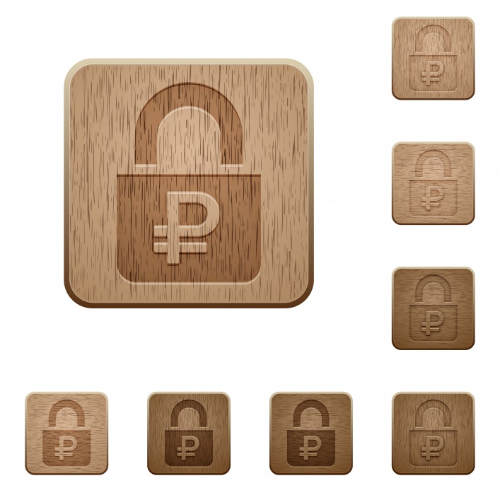 Locked Rubles on carved wooden button styles - Free image