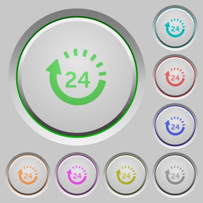 Set of color One day delivery sunk push buttons. - Free image
