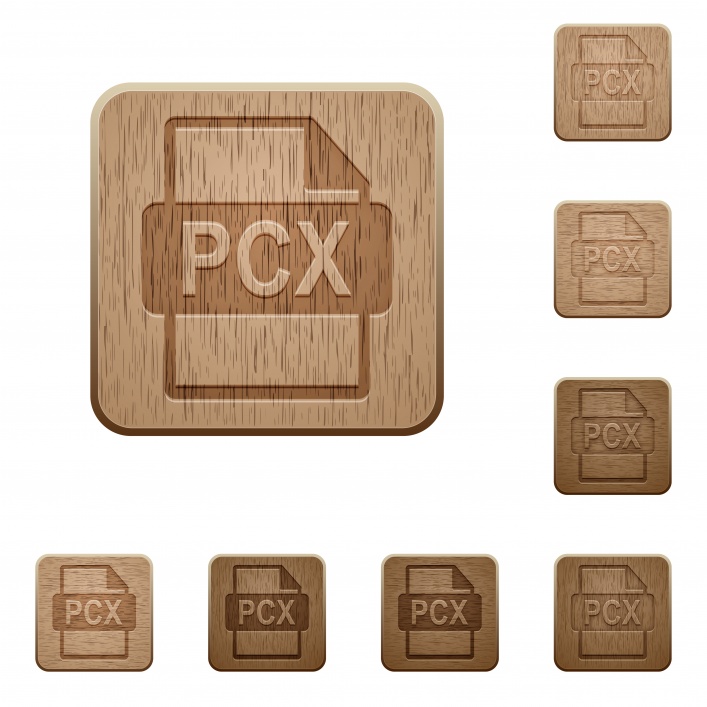 PCX file format on rounded square carved wooden button styles - Free image