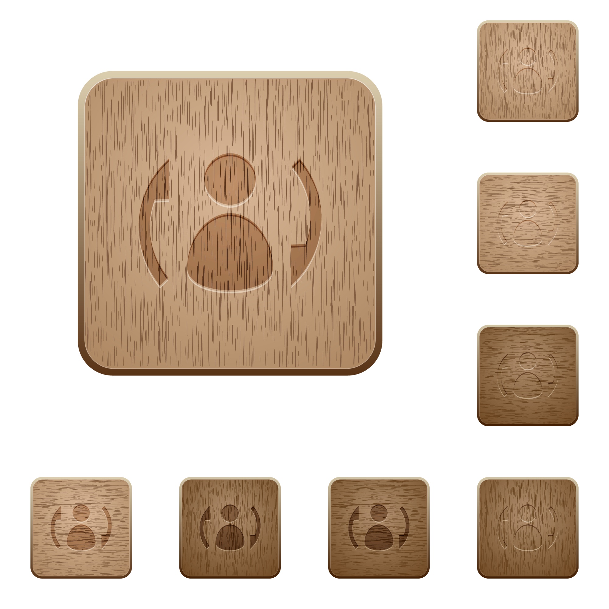 Syncronize contacts on rounded square carved wooden button styles - Free image