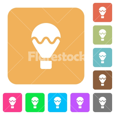 Air balloon rounded square flat icons - Air balloon icons on rounded square vivid color backgrounds.