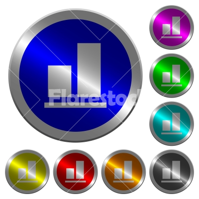 Align to bottom luminous coin-like round color buttons - Align to bottom icons on round luminous coin-like color steel buttons