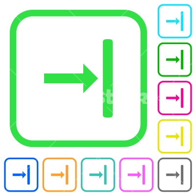Align to right vivid colored flat icons - Align to right vivid colored flat icons in curved borders on white background