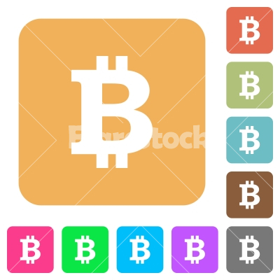 Bitcoin sign rounded square flat icons - Bitcoin sign icons on rounded square vivid color backgrounds. - Free stock vector