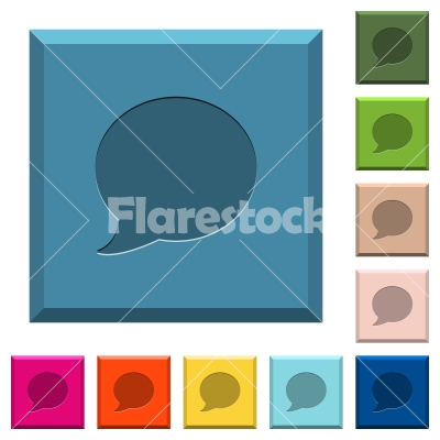 Blog comment bubble engraved icons on edged square buttons - Blog comment bubble engraved icons on edged square buttons in various trendy colors