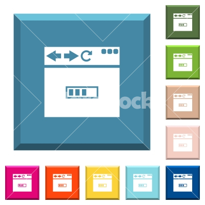 Browser page loading white icons on edged square buttons - Browser page loading white icons on edged square buttons in various trendy colors